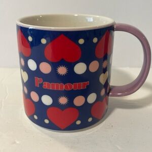 NEW ANTHROPOLOGIE COFFEE TEA LATTE MUG CUP L'AMOUR FRENCH LOVE HEARTS MAEVE GIFT